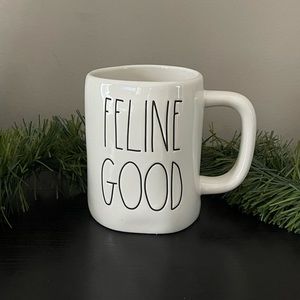 Rae Dunn ceramic cat coffee mug - Feline Good